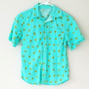 Cute Pikachu Patterned Collared Button Up